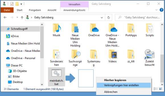 Windows 10: Dlaczego nie mogę przypiąć pliku wsadowego do paska zadań?